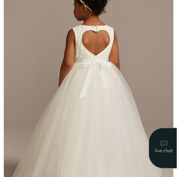 Ball Gown Flower Girl Dress with Heart Cutout - Picture 2 of 6